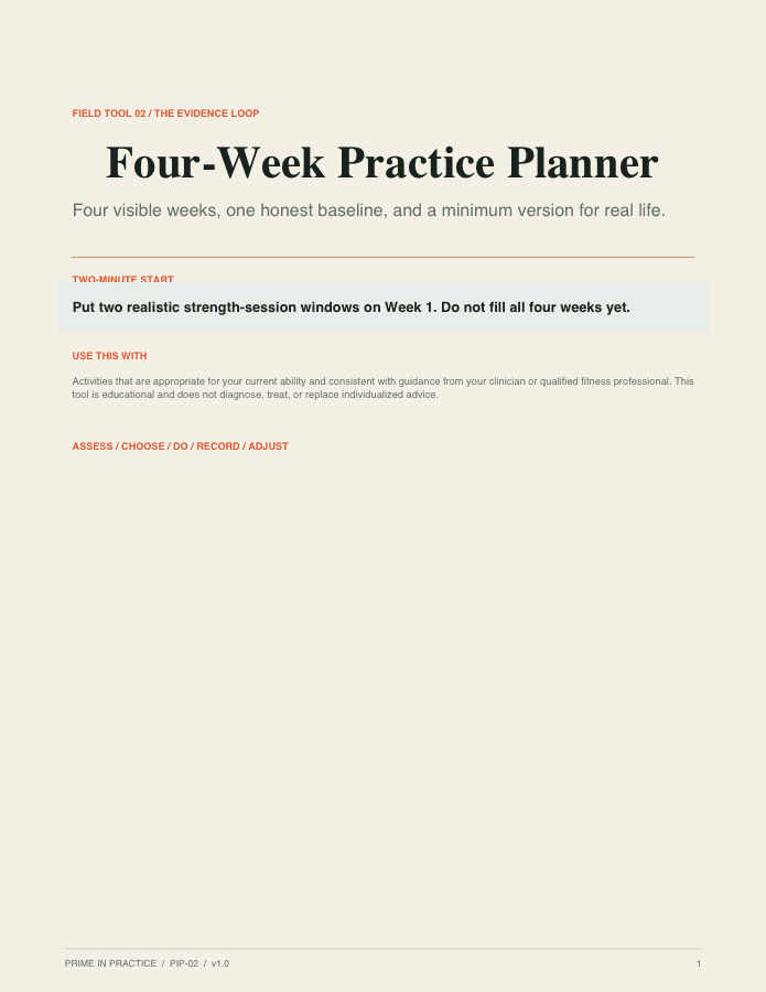 Cover preview of Four-Week Practice Planner